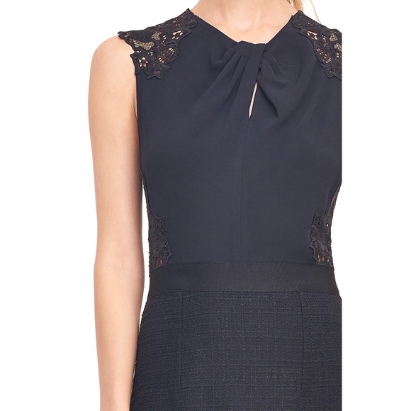 Rebecca Taylor Luna Script Lace Back Tweed Dress - Picture 5 of 8